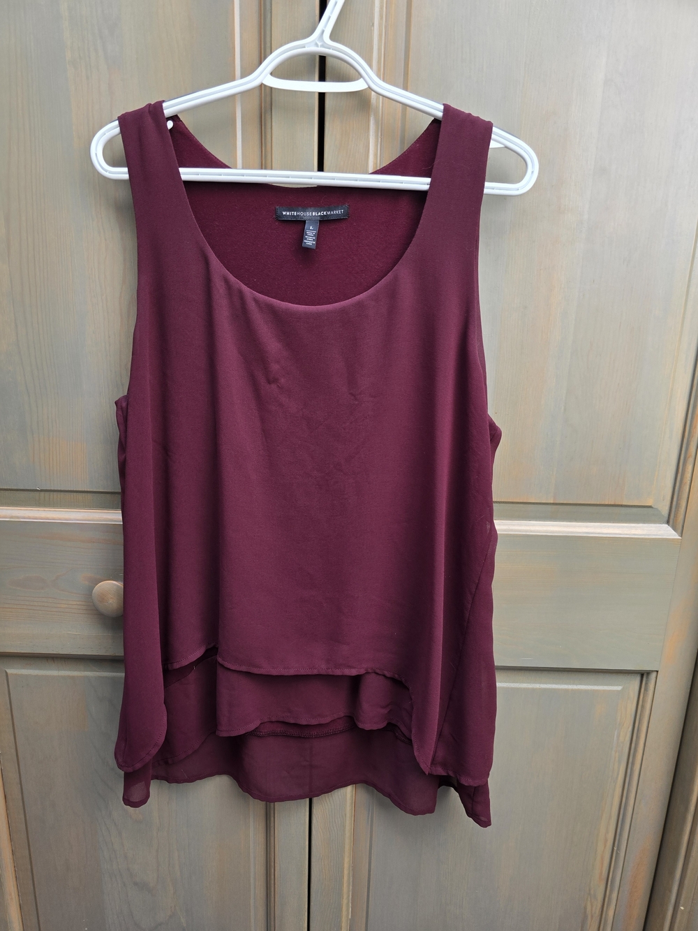 White House Black Market Layered Sleeveless Camisole - Burgundy